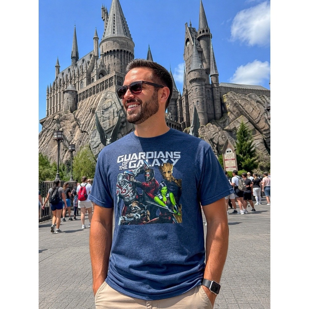 Marvel Guardians Of The Galaxy Navy Blue Graphic Tee Size XL